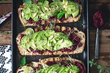 Avocado & Beetroot Hummus Toast Recipe