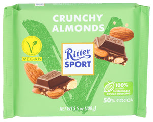 Ritter Sport - Chocolate Bar Crunchy Almond, 3.5oz | Pack of 10