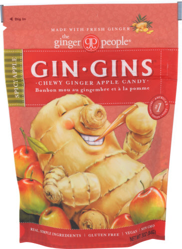 Ginger People - Ginger Chew - Spicy Apple, 3oz (Pack of 12)