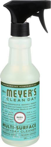 Mrs Meyers Clea - Multi Surface Cleaner - Basil, 16oz (Pack of 6)