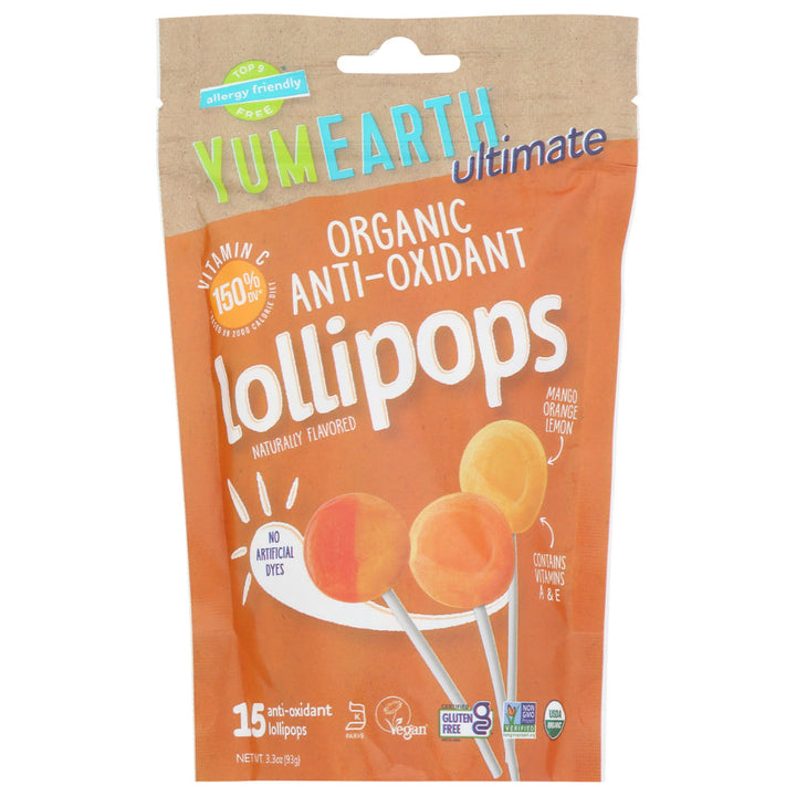 YumEarth - Ultimate Organic Anti-Oxidant Lollipops 3.3OZ ( Pack of 6)