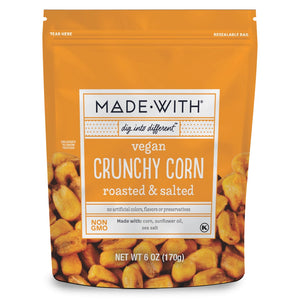 Made With - Vegan Crunchy Corn Roasted & Salted, 6 oz | Pack of 12