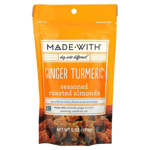 Made With - Seasoned Roasted Almonds Ginger Turmeric, 6 oz | Pack of 12