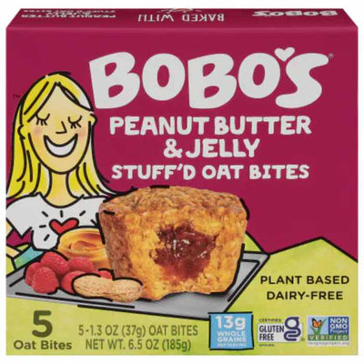 Bobos Oat Bars - Stuffed Bites - Peanut Butter & Jelly, 6.5oz (Pack of 6)