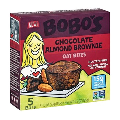 Bobos Oat Bars - Oat Bites - Chocolate Almond Brownie, 6.5oz (Pack of 6)