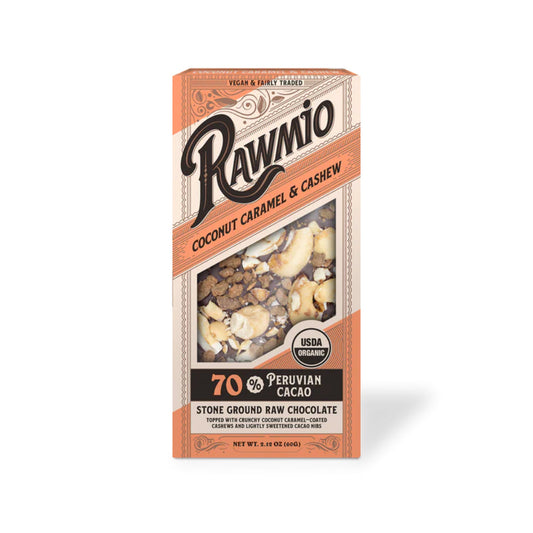 Rawmio - Chocolate Bar - Coconut Caramel, 2.12oz (Pack of 12)