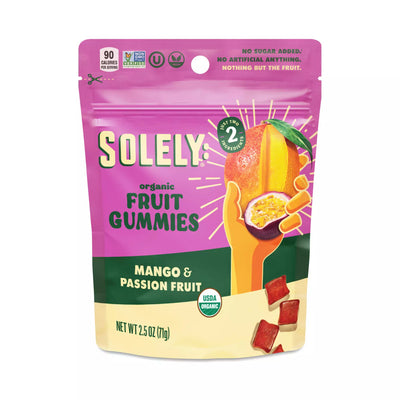 Solely - Fruit Gummies - Mango Passionfruit, 2.5oz (Pack of 12)