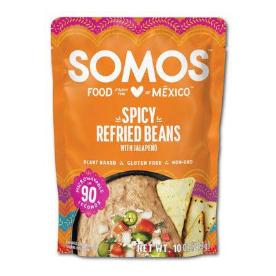SOMOS - Spicy Refried Beans 10OZ ( Pack of 6)