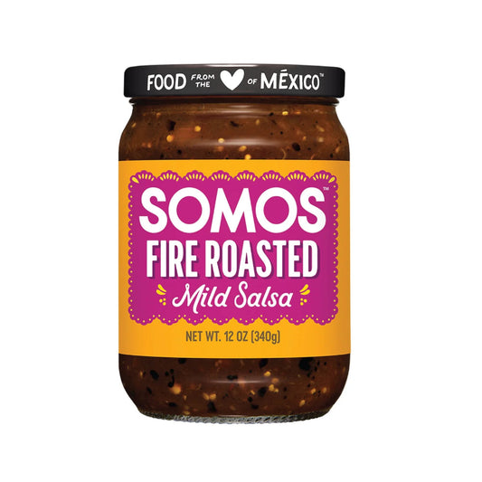 SOMOS - Roasted Tomatillo Pasilla Pepper Salsa 12OZ ( Pack of 6)