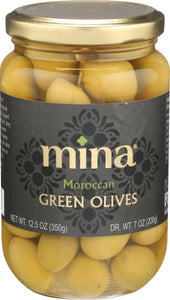 Mina - Green Moroccan Olives, 12.5 Oz | Pack of 6