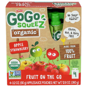GoGo squeeZ - Fruit on the Go Organic Apple Strawberry, 12.8 oz