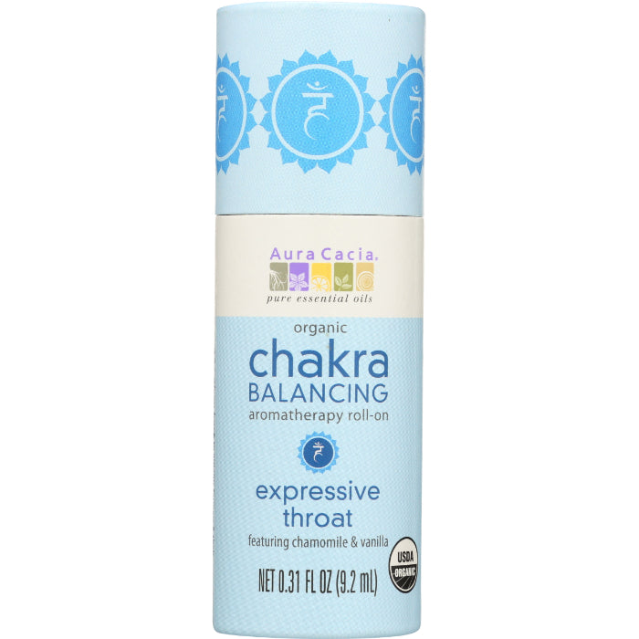 Aura Cacia - Chakra Roll-On Expressive Throat, 0.31 oz - Pack of 1