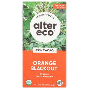Alter Eco - Orange Blackout Dark Chocolate Bar, 2.65 Oz - Pack of 12