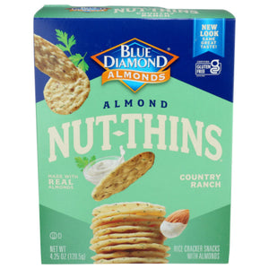 Blue Diamond - Nut Thins Country Ranch Crackers, 4.25 oz | Pack of 12