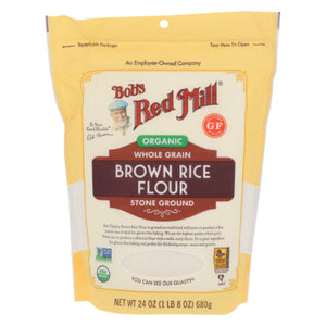 Bob's Red Mill - Flour, Rice, Brown, Organic, 24 Oz | Pack of 4