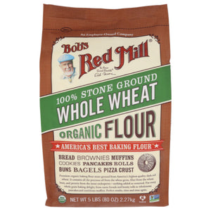Bob's Red Mill - Flour, Whole Wheat, Organic, 5 Lb | Pack of 8