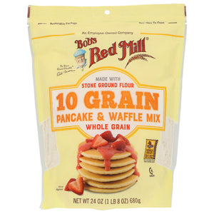 Bob's Red Mill - Mix, Pancake & Waffle, 10 Grain, 24 Oz | Pack of 4
