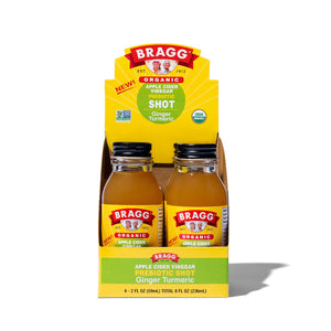 Bragg - Organic Apple Cider Vinegar Shot, Ginger Turmeric, 2 fl oz - Pack of 4
