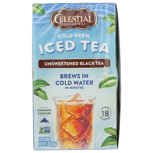 Celestial Seasonings - Cold Brew Tea Unsweetened, 18 Bags | Pack of 6