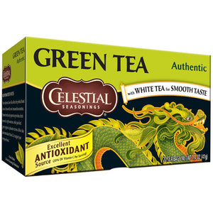 Celestial Seasonings - Authentic Green Tea, 20 Bags | Pack of 6