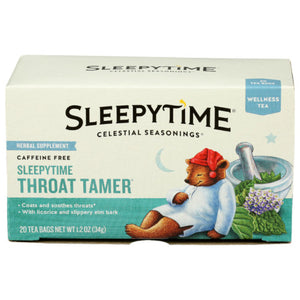 Celestial Seasonings - Herbal Tea Sleepytime Throat Tamer, 20 Bags | Pack of 6