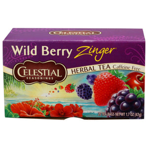 Celestial Seasonings - Herbal Tea Wild Berry Zinger, 20 Bags | Pack of 6
