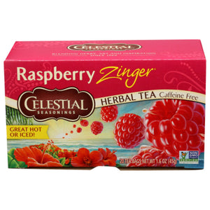 Celestial Seasonings - Herbal Tea Raspberry Zinger, 20 Bags | Pack of 6