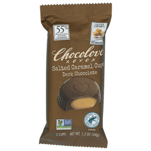 Chocolove - Dark Chocolate Salted Caramel Cup, 1.2 oz | Pack of 10
