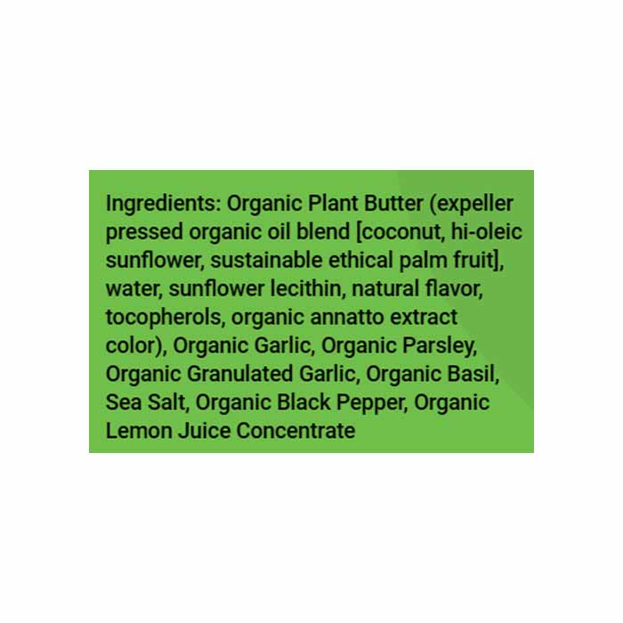 Epicurean Butter - Butter Plant Based Garlic Herb, 3.5oz  Pack of 8 - back