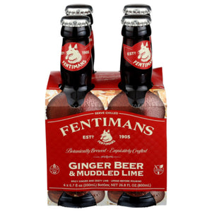 Fentimans - Mixer Ginger Beer Muddled Lime, 26.8 Fl Oz | Pack of 6