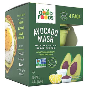 Good Foods - Dip Avocado Mash, 4Pk Single Single, 8oz | Pack of 6