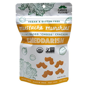 Green Mustache - Cheddarish Mustache Munchies Crackers, 4 oz