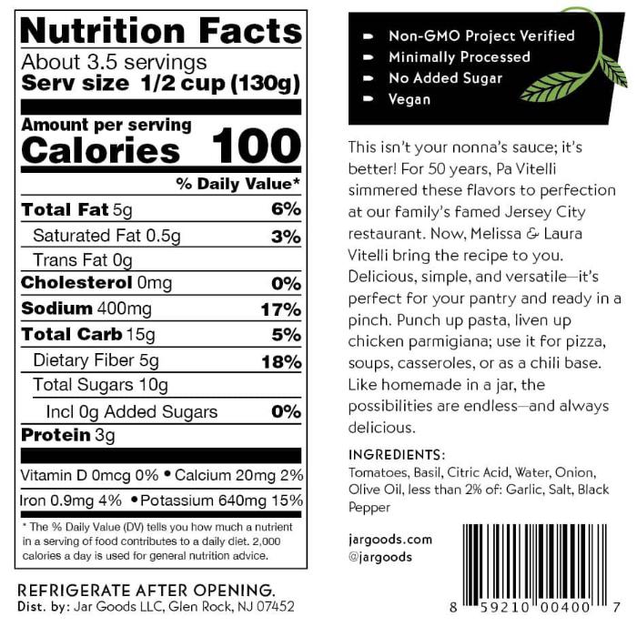 Jar Goods - Pasta Sauce, 16oz | Multiple Flavors