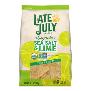 Late July - Sea Salt Lime Restaurant Style Tortilla Chips, 10.1 Oz | Pack of 9