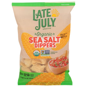 Late July - Tortilla Chips Dipper Sea Salt, 7.4 Oz - Pack of 9