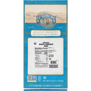 Lundberg - Organic California White Arborio Rice, 25 Lbs