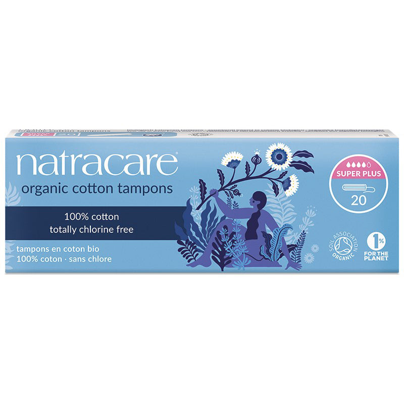 NATRACARE - Organic Cotton Tampons Super Plus 20PC ( Pack of 3)