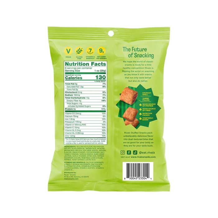Rivalz - Spicy Street Taco Stuffed Snacks, 6oz  - Back