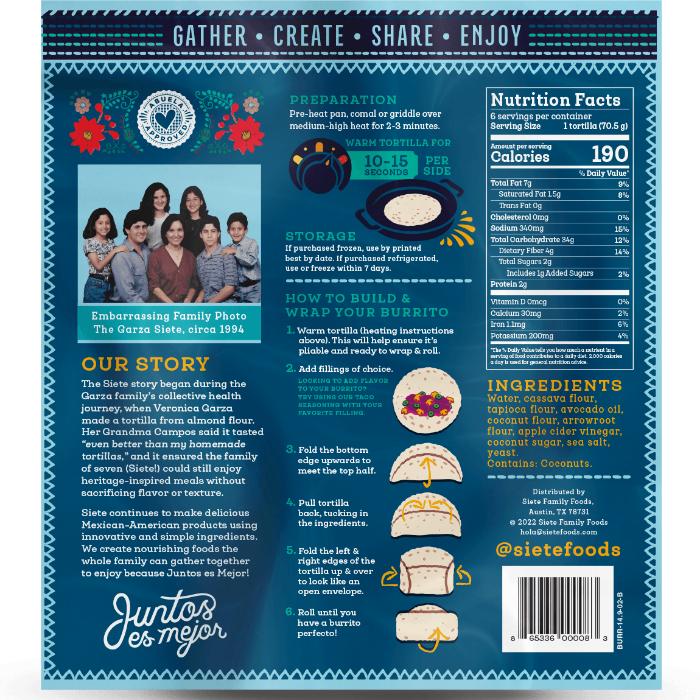 Siete - Grain-Free Tortillas Burrito Size, 14.9oz