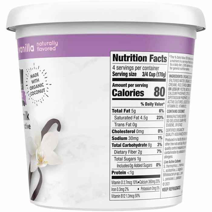 So Delicious - Yogurt Coconut Vanilla Unsweetened, 24 oz | Pack of 6