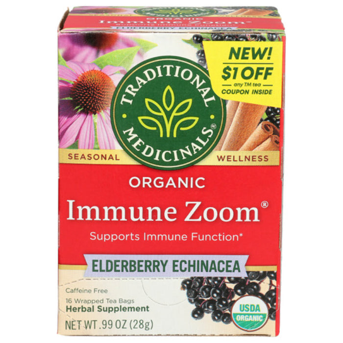 Traditional Medicinals – Immune Zoom Tea with Elderberry, 16 Bags | Pack of 6