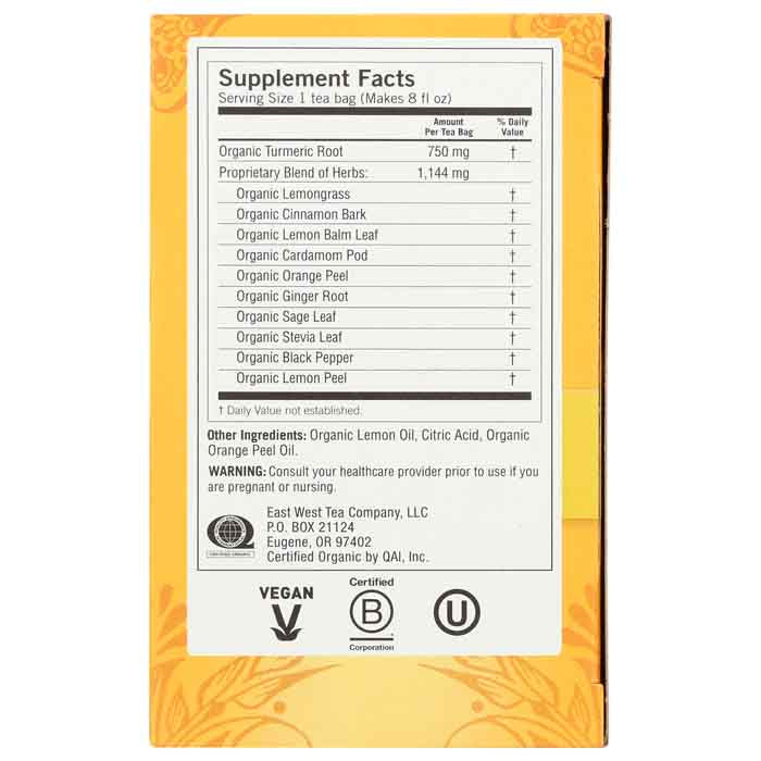 Yogi Teas - Tea Sweet Ginger Citrus Organic, 16bags  Pack of 6 - back