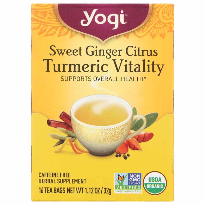 Yogi Teas - Tea Sweet Ginger Citrus Organic, 16bags  Pack of 6