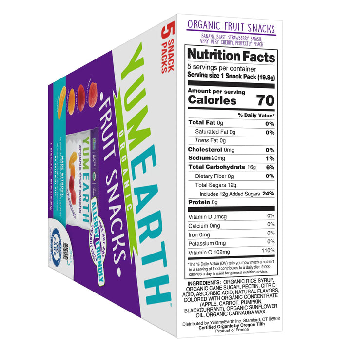 YumEarth - Fruit Snack Org 3.5 Oz - Pack Of 6