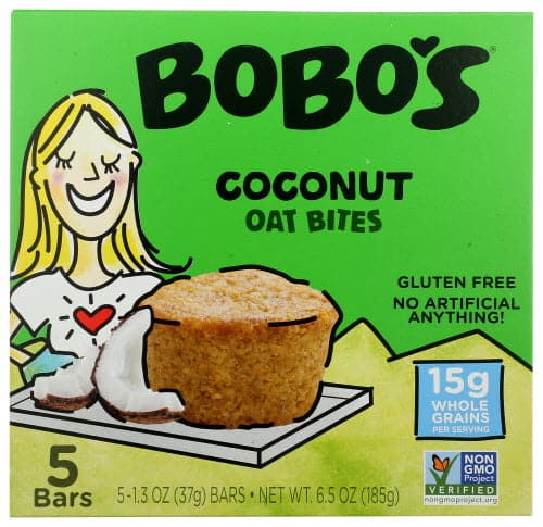 Bobos Oat Bars - Bites - Coconut, 6.5oz (Pack of 6)