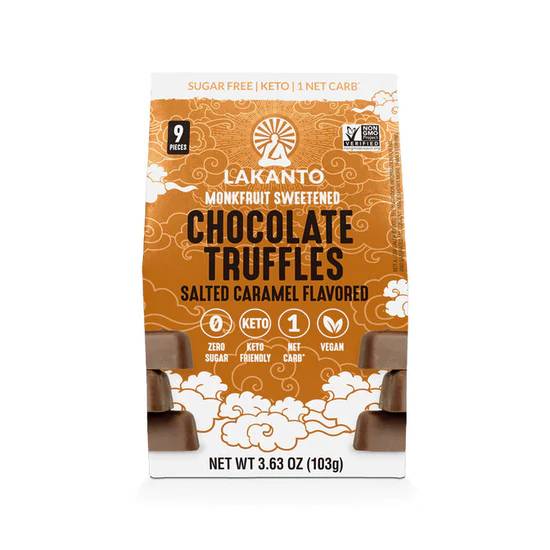 LAKANTO Truffles Chocolate Salt Caramel Flavored, 3.63 oz
| Pack of 10 - PlantX US