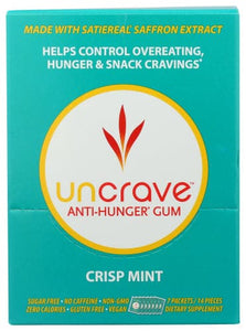 Uncrave Gum Anti Hunger Mint 7Pk, 14 pieces.