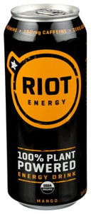Riot Energy, Mango Plant Based Energy Drink, 16 oz
 | Pack of 12