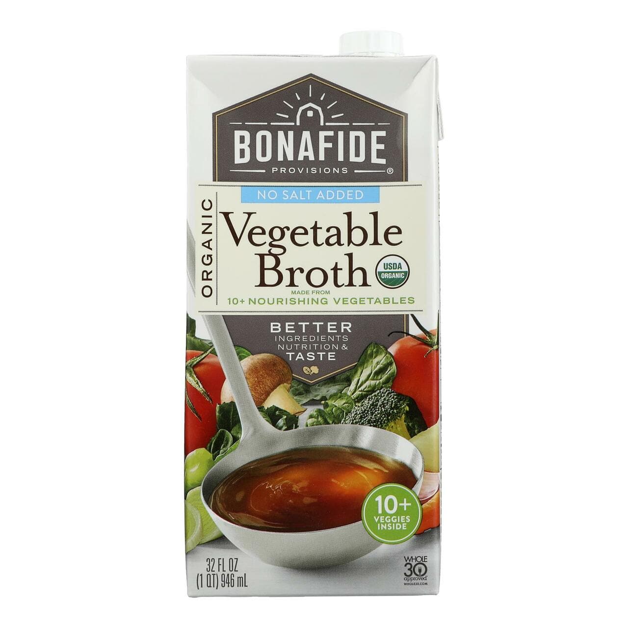 Bonafide Provisions - Broth Vegetable No Salt, 32 OZ
| Pack of 6 - PlantX US