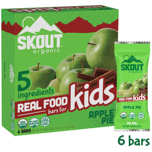 Skout Organic - Kids Bar Apple Pie, 6 Bars, 0.85oz Each | Pack of 6